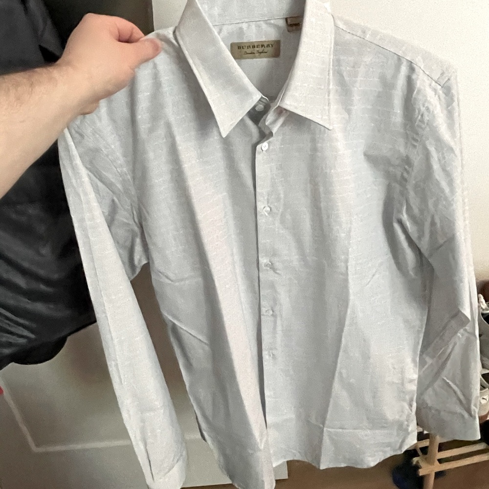 Men’s Burberry Button Down White Dress Shirt NWOT